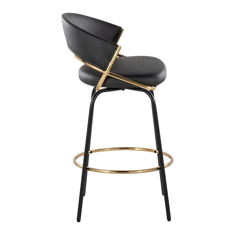 26 Tabourets de comptoir rembourrés avec pieds en métal (Lot de 2)