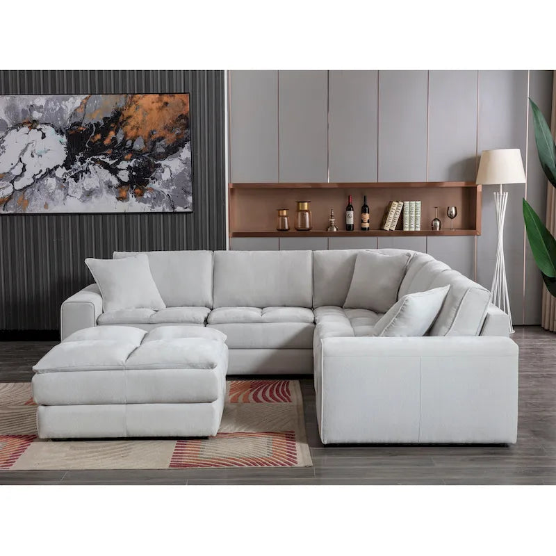 Canapé modulaire en tissu capitonné de style moderne