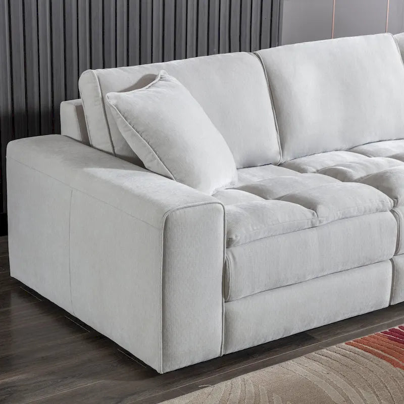 Canapé modulaire en tissu capitonné de style moderne