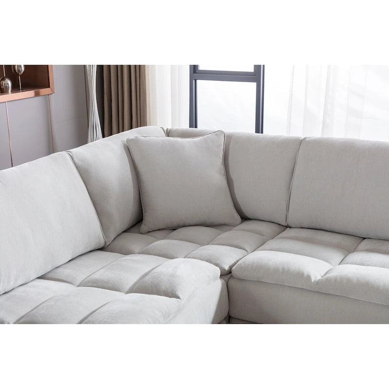 Canapé modulaire en tissu capitonné de style moderne
