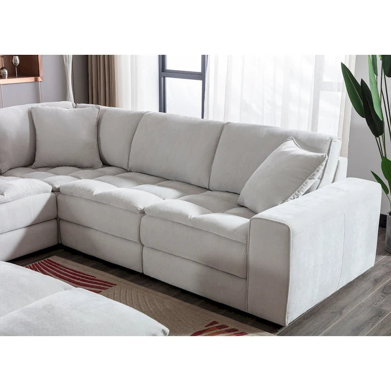 Canapé modulaire en tissu capitonné de style moderne