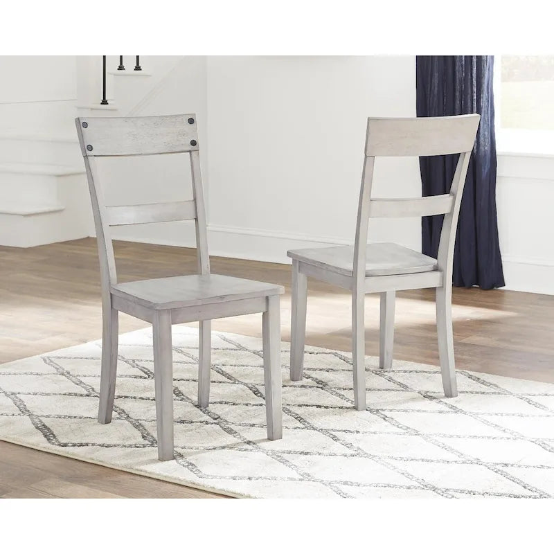 Chaise de salle à manger rustique lavée de gris (lot de 2)