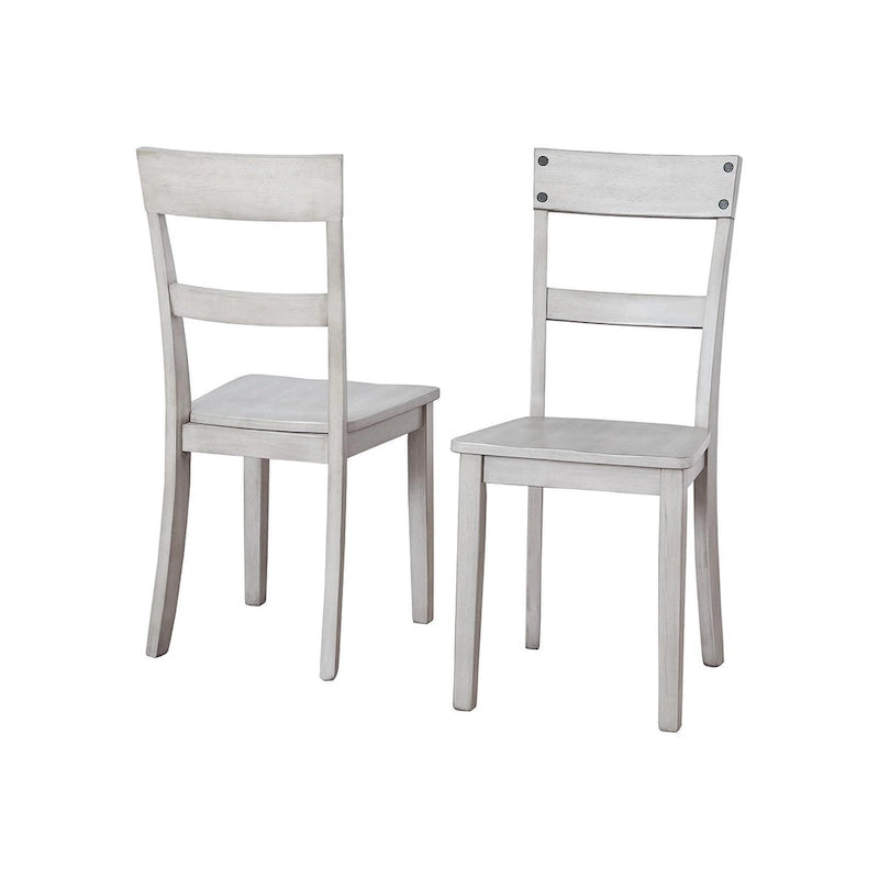 Chaise de salle à manger rustique lavée de gris (lot de 2)