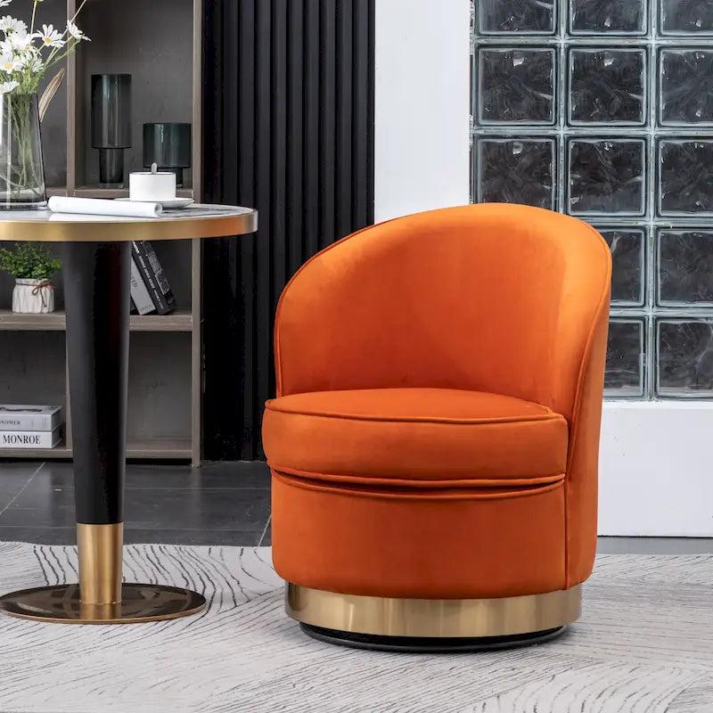 Fauteuil pivotant contemporain en velours