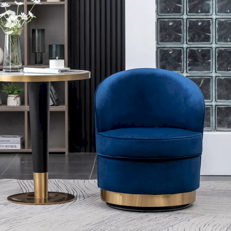 Fauteuil pivotant contemporain en velours