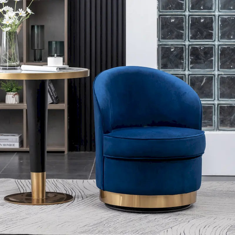 Fauteuil pivotant contemporain en velours