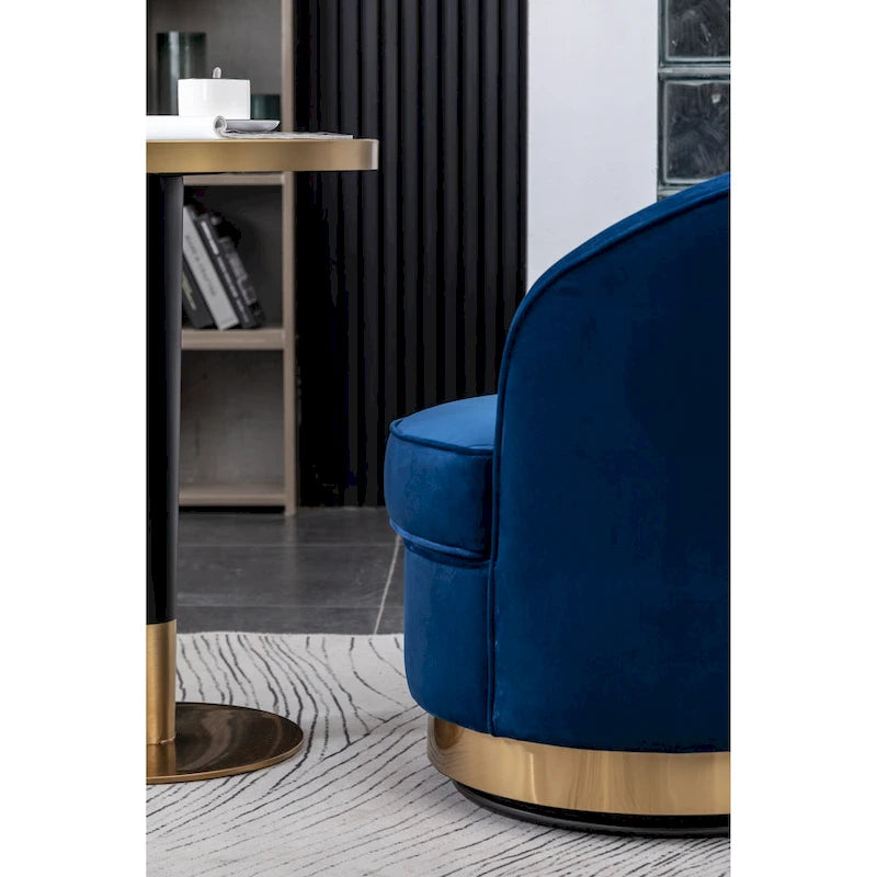 Fauteuil pivotant contemporain en velours