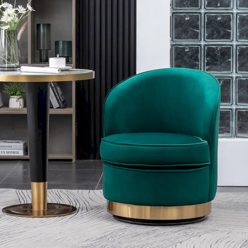 Fauteuil pivotant contemporain en velours