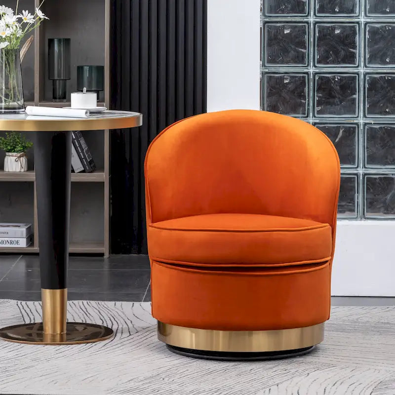 Fauteuil pivotant contemporain en velours