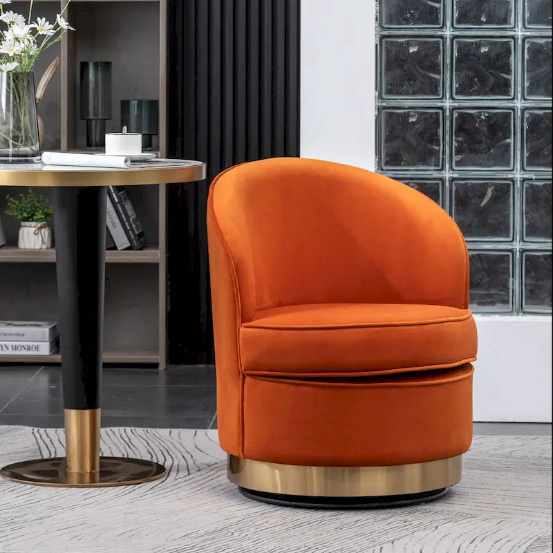 Fauteuil pivotant contemporain en velours