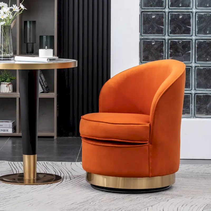 Fauteuil pivotant contemporain en velours