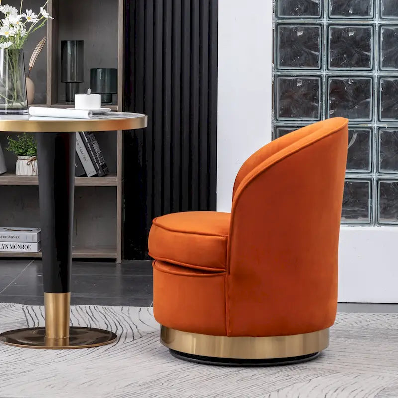 Fauteuil pivotant contemporain en velours