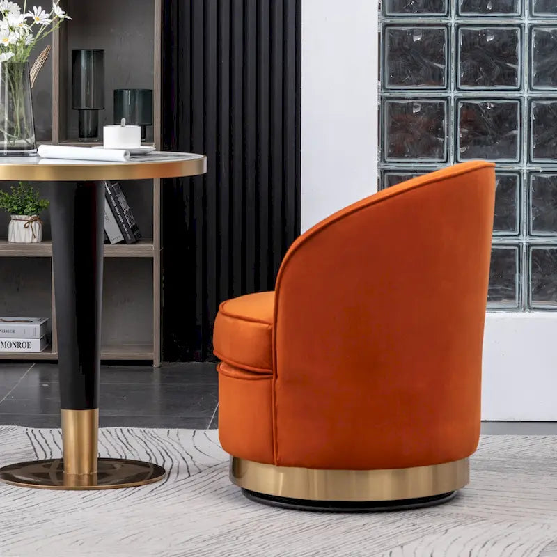 Fauteuil pivotant contemporain en velours