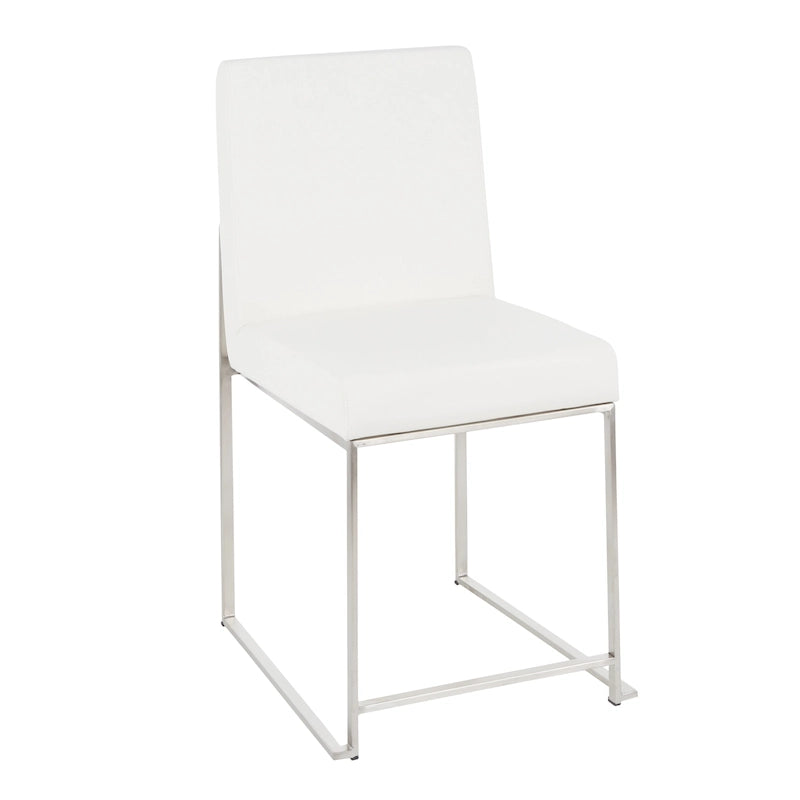 Chaises de salle à manger hautes en acier inoxydable (lot de deux)
