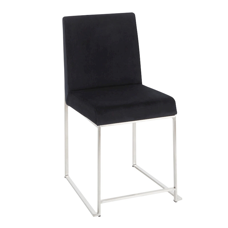 Chaises de salle à manger hautes en acier inoxydable (lot de deux)