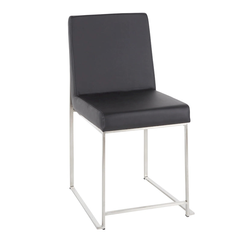 Chaises de salle à manger hautes en acier inoxydable (lot de deux)