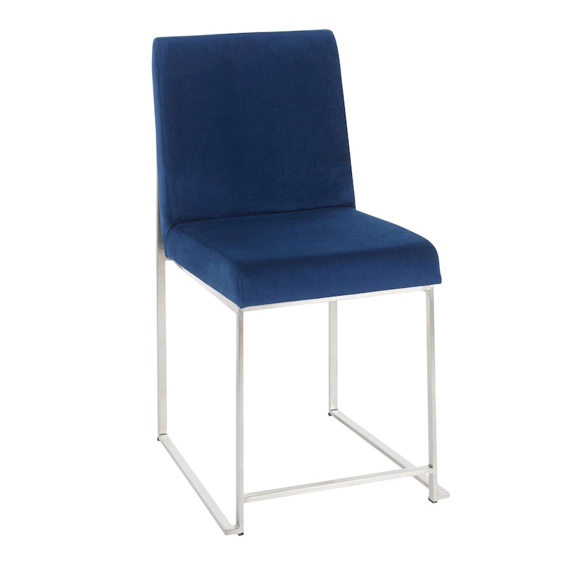 Chaises de salle à manger hautes en acier inoxydable (lot de deux)