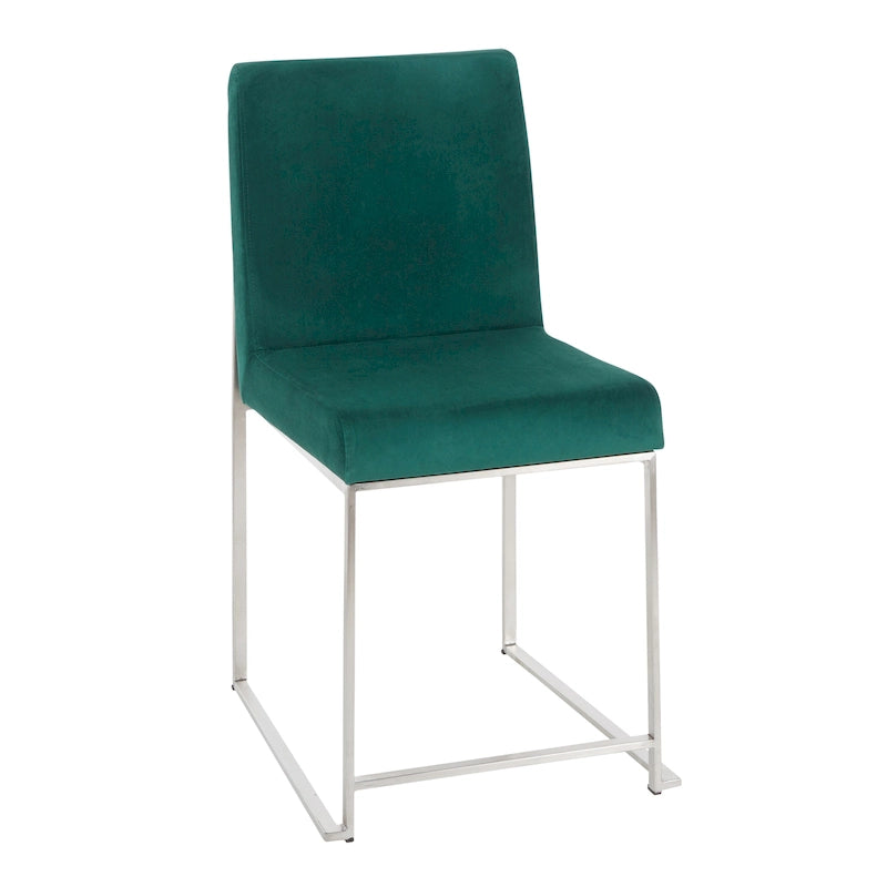 Chaises de salle à manger hautes en acier inoxydable (lot de deux)