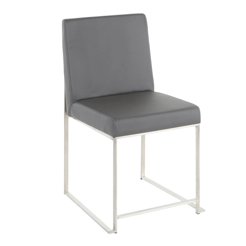 Chaises de salle à manger hautes en acier inoxydable (lot de deux)