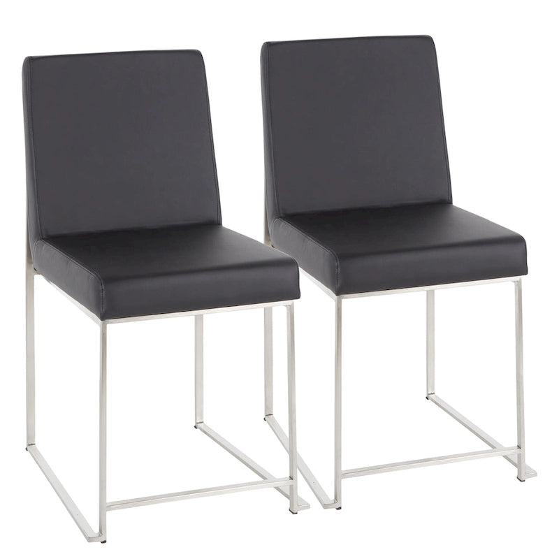 Chaises de salle à manger hautes en acier inoxydable (lot de deux)