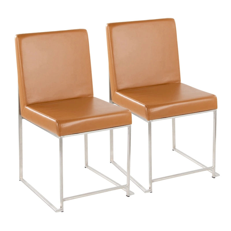 Chaises de salle à manger hautes en acier inoxydable (lot de deux)