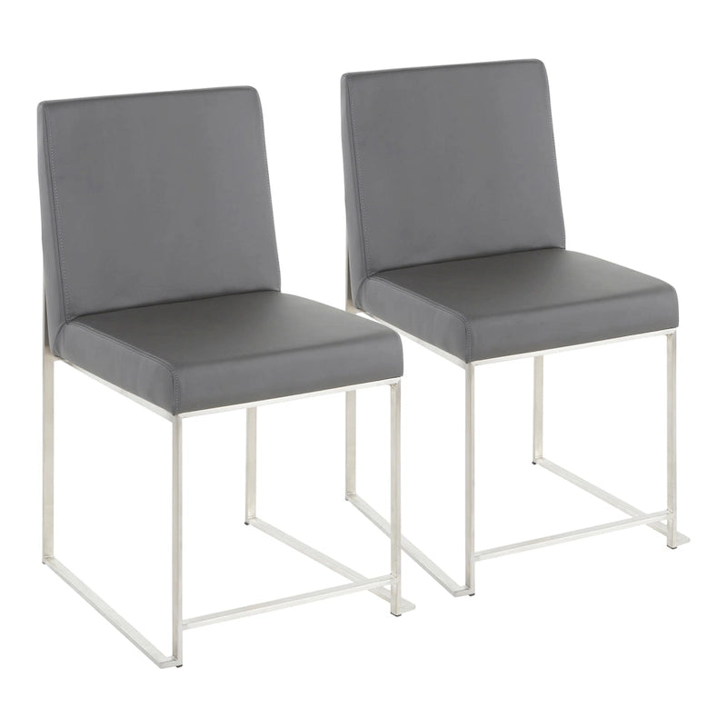 Chaises de salle à manger hautes en acier inoxydable (lot de deux)