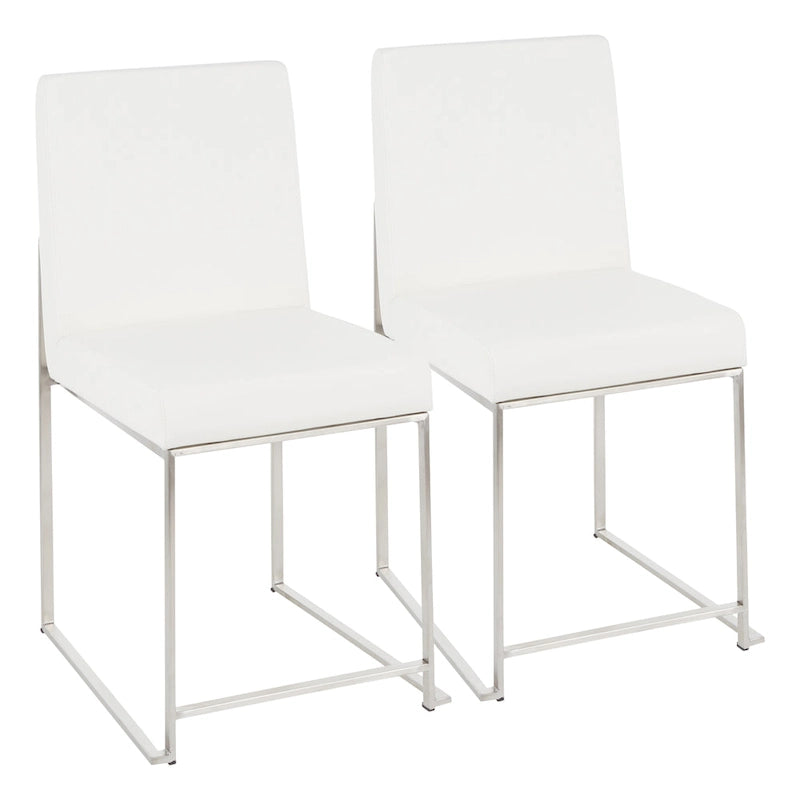 Chaises de salle à manger hautes en acier inoxydable (lot de deux)