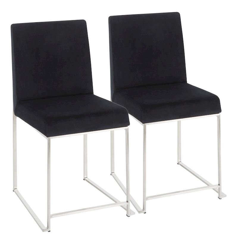 Chaises de salle à manger hautes en acier inoxydable (lot de deux)