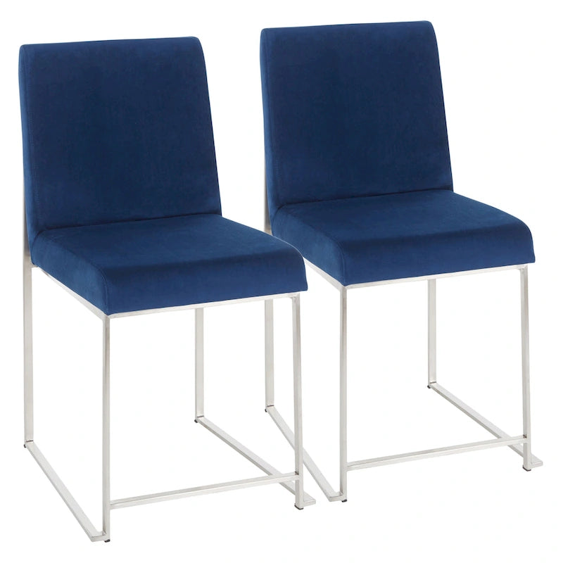 Chaises de salle à manger hautes en acier inoxydable (lot de deux)