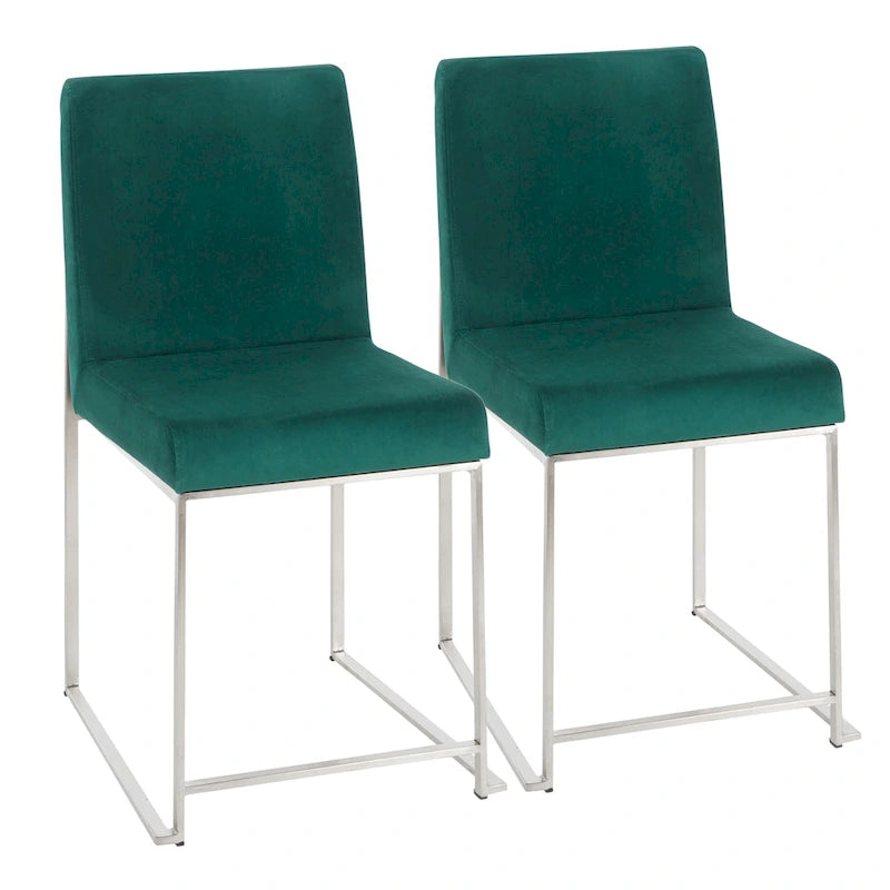 Chaises de salle à manger hautes en acier inoxydable (lot de deux)