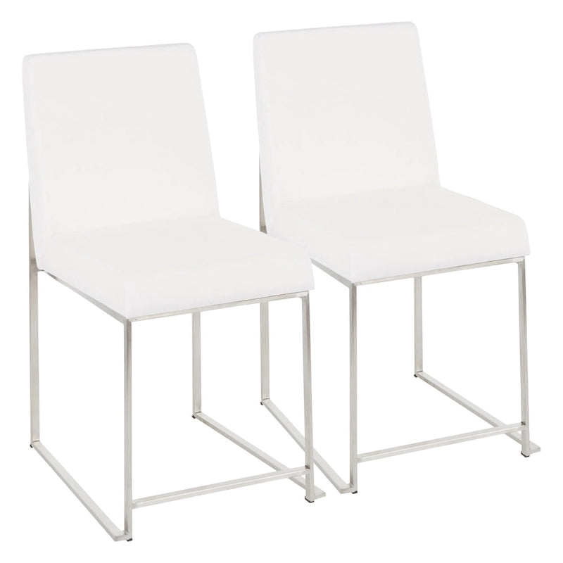 Chaises de salle à manger hautes en acier inoxydable (lot de deux)