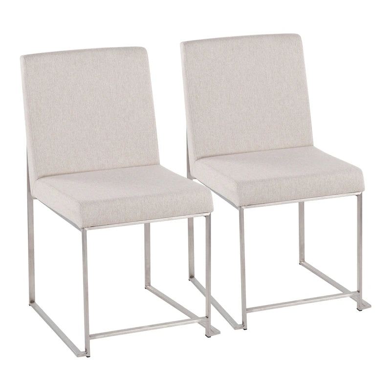 Chaises de salle à manger hautes en acier inoxydable (lot de deux)