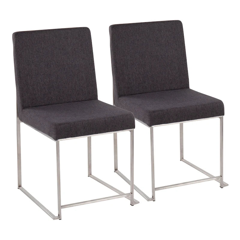 Chaises de salle à manger hautes en acier inoxydable (lot de deux)