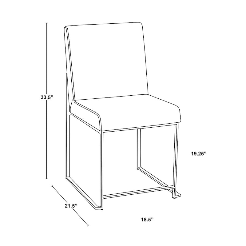 Chaises de salle à manger hautes en acier inoxydable (lot de deux)