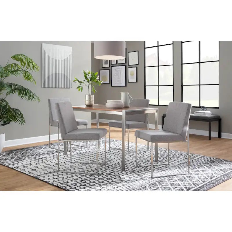 Chaises de salle à manger hautes en acier inoxydable (lot de deux)