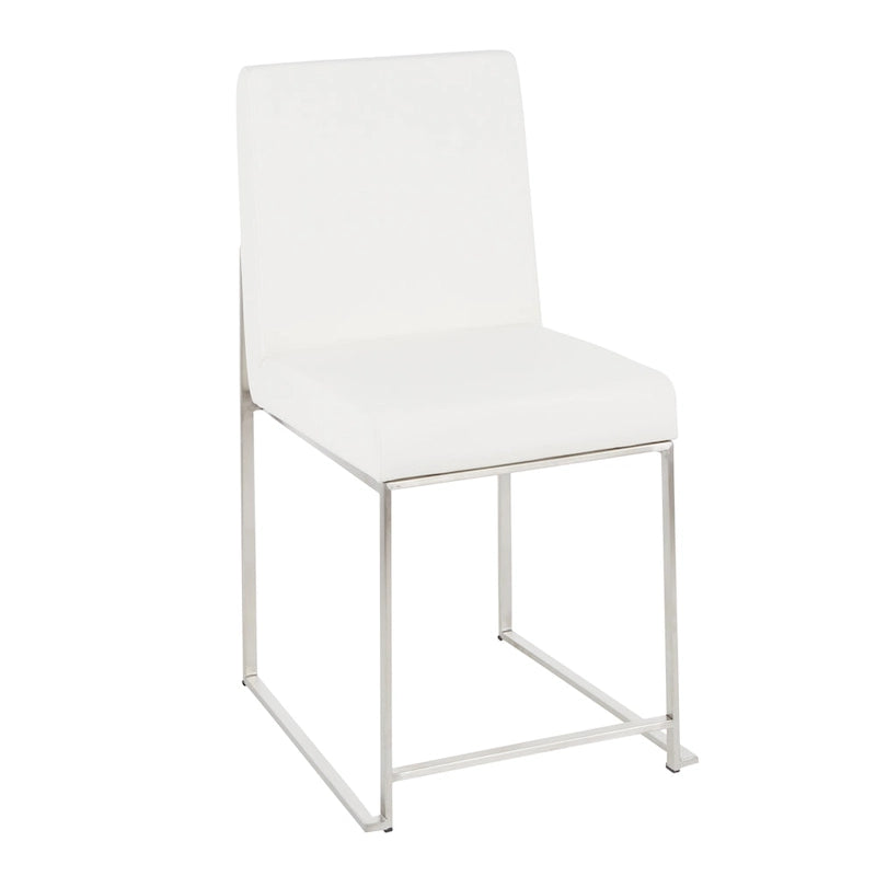 Chaises de salle à manger hautes en acier inoxydable (lot de deux)
