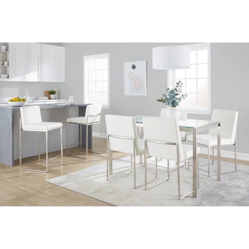 Chaises de salle à manger hautes en acier inoxydable (lot de deux)