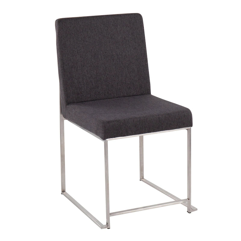 Chaises de salle à manger hautes en acier inoxydable (lot de deux)