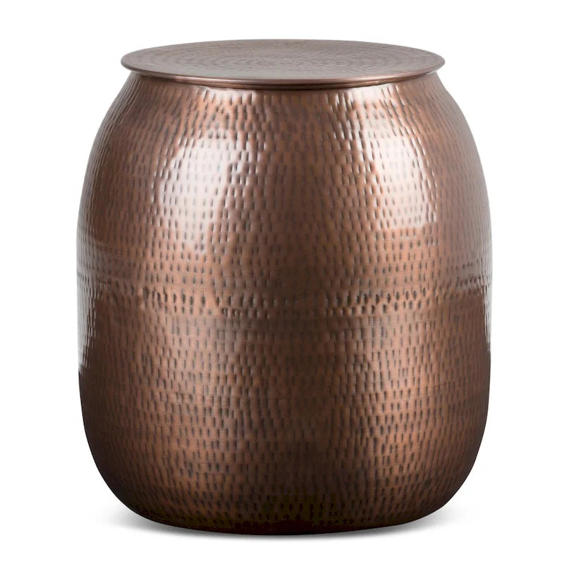 Table d'appoint de rangement industrielle en métal de 48 cm de large, déjà assemblée