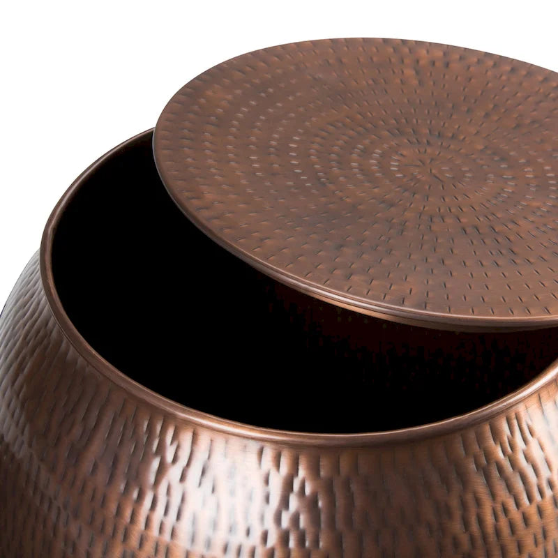 Table d'appoint de rangement industrielle en métal de 48 cm de large, déjà assemblée
