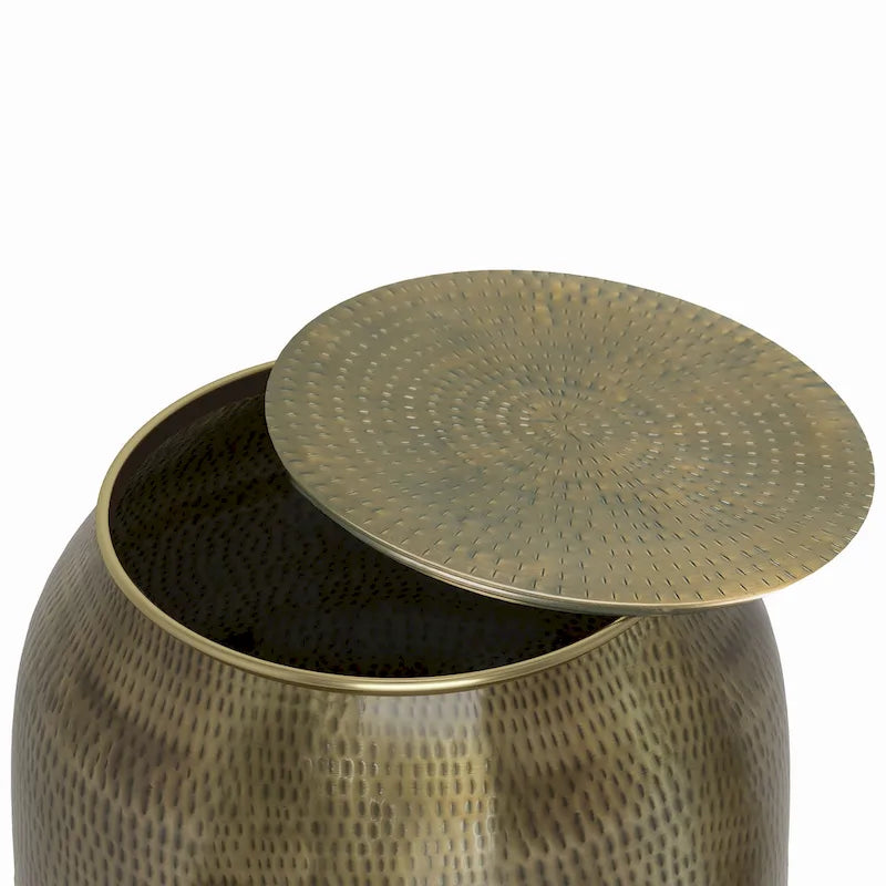 Table d'appoint de rangement industrielle en métal de 48 cm de large, déjà assemblée