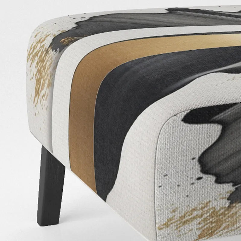 Designart Fauteuil d'appoint moderne et contemporain rembourré Cubic Expression VII noir et or et fauteuil moderne