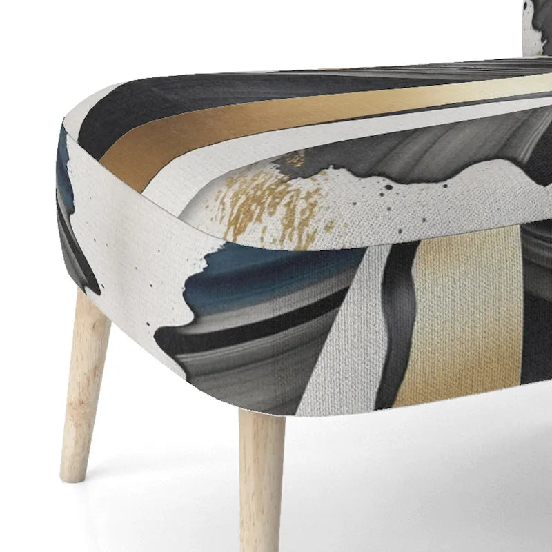 Designart Fauteuil d'appoint moderne et contemporain rembourré Cubic Expression VII noir et or et fauteuil moderne