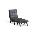 Fauteuil de salon et ottoman en similicuir
