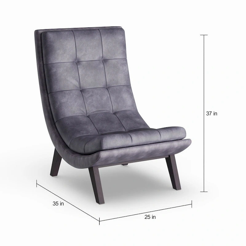 Fauteuil de salon et ottoman en similicuir