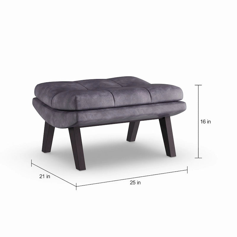 Fauteuil de salon et ottoman en similicuir