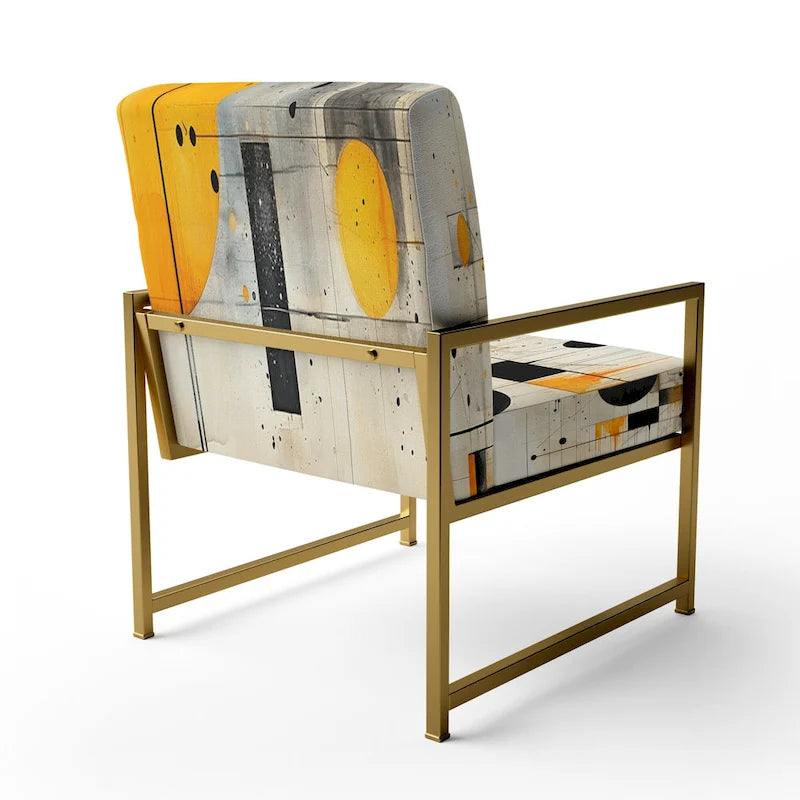 Fauteuil d'appoint abstrait rembourré à formes géométriques et fauteuil moderne et contemporain