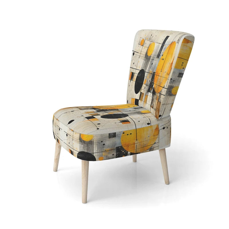 Fauteuil d'appoint abstrait rembourré à formes géométriques et fauteuil moderne et contemporain