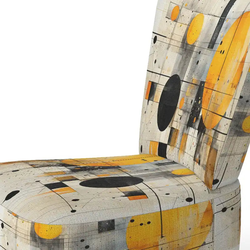 Fauteuil d'appoint abstrait rembourré à formes géométriques et fauteuil moderne et contemporain
