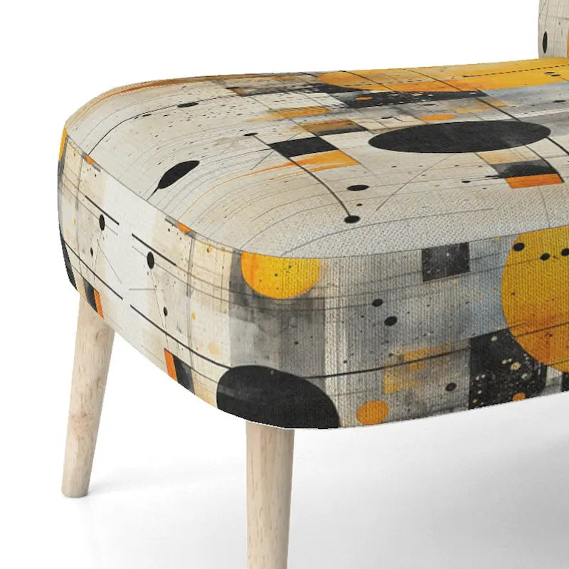 Fauteuil d'appoint abstrait rembourré à formes géométriques et fauteuil moderne et contemporain